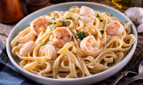 Makaronai su krevetėmis